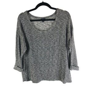 Torrid Womens Grey 3/4 Sleeve Thin Knit Top Scoop Neck Size 0 (US Size 12/L)